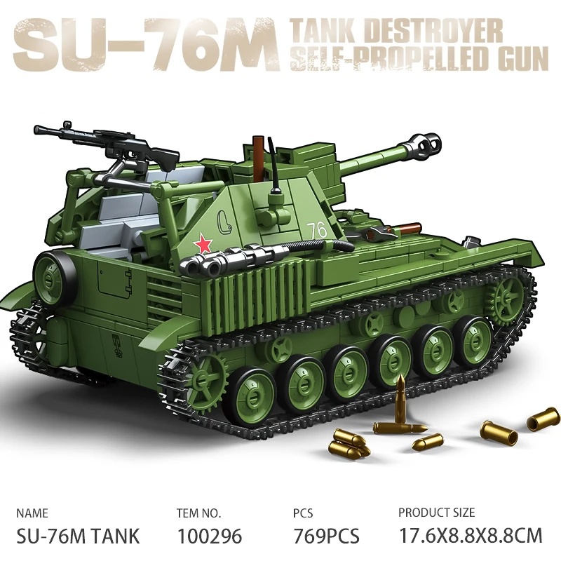 Model Kit Destroyer - Zestaw klocków konstrukcyjnych radzieckiego niszczyciela czołgów