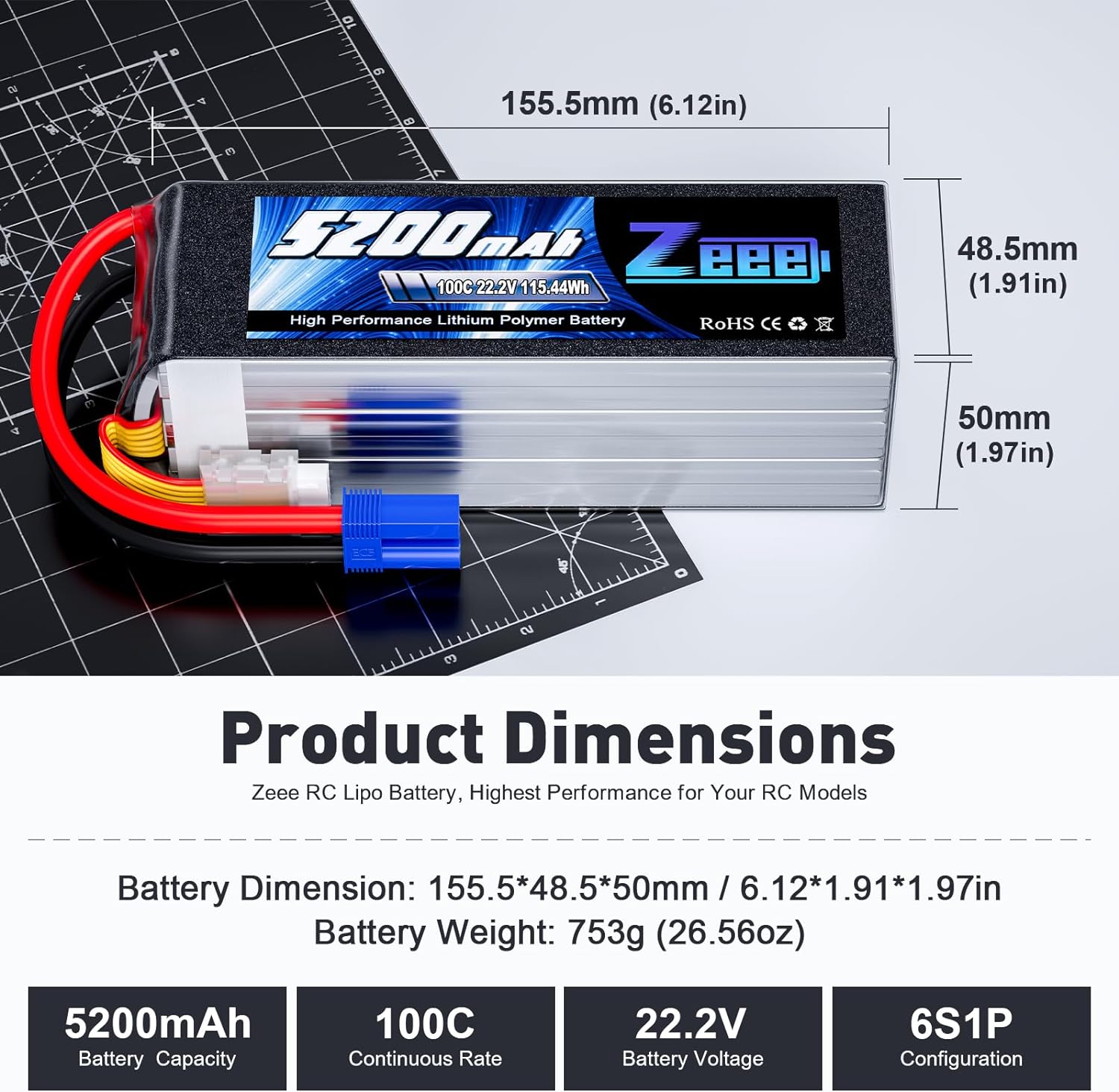 Zeee 6S 5200mAh bateria Lipo 2 – Model Kit Helicopter recenzja i cena